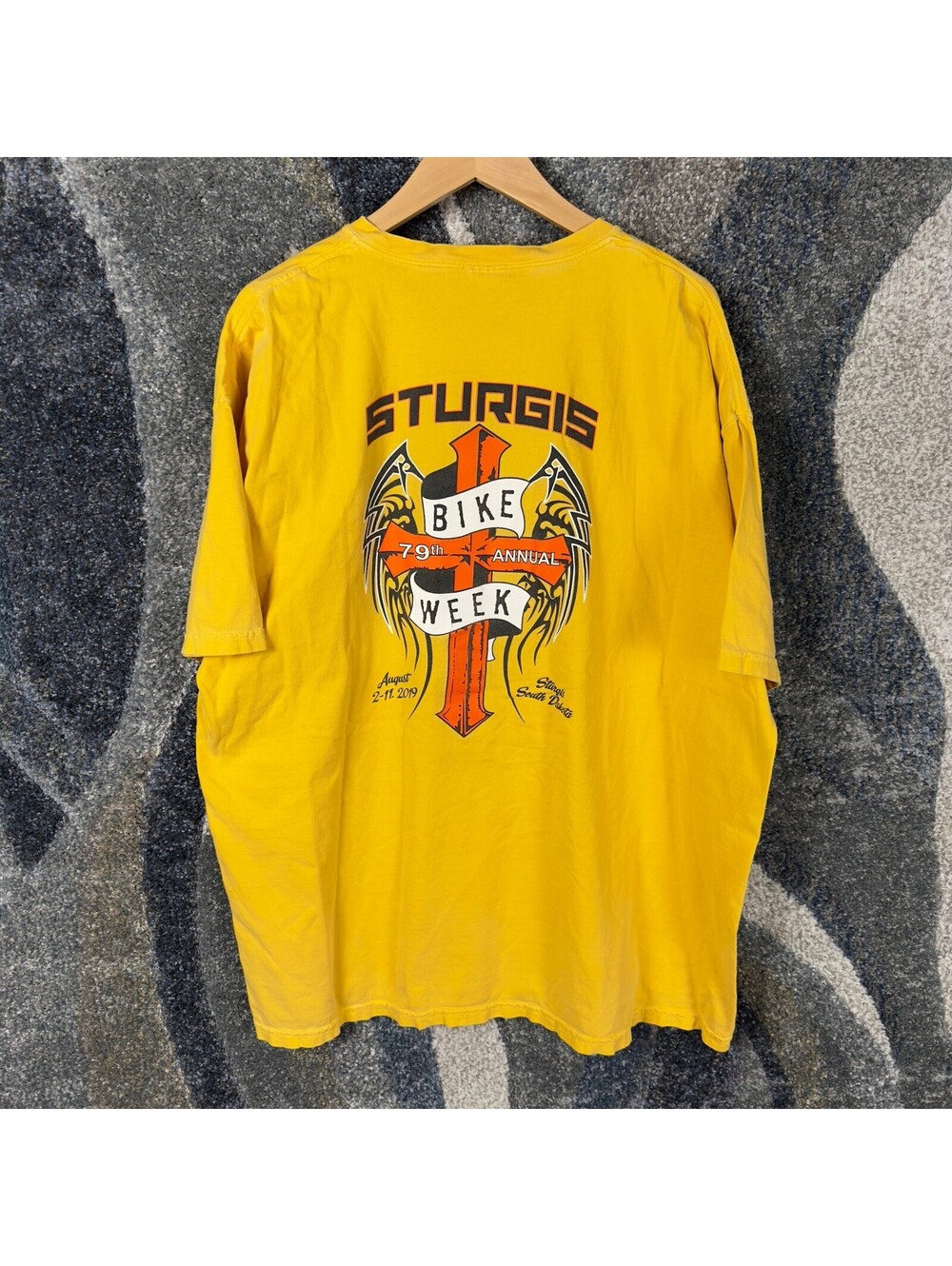 Sturgis Bike Week 2019 Comfort Colors Tee Mens 2XL Yellow